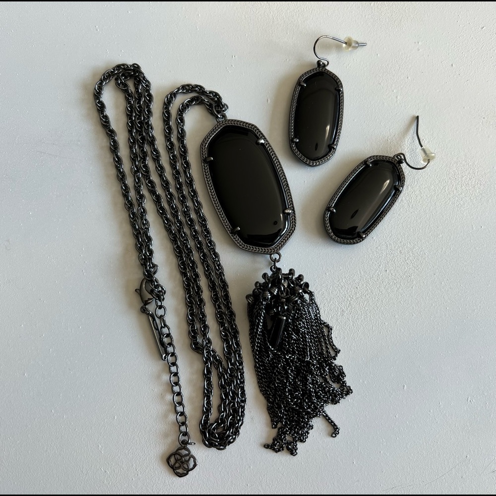 Kendra Scott Rayne & Elle Gunmetal Set